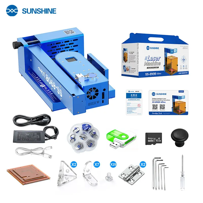 SUNSHINE SS-890B Ultra High-power Smart Laser Foldable More Precise Focusing Laser Back Cover Removal with Lens Protection