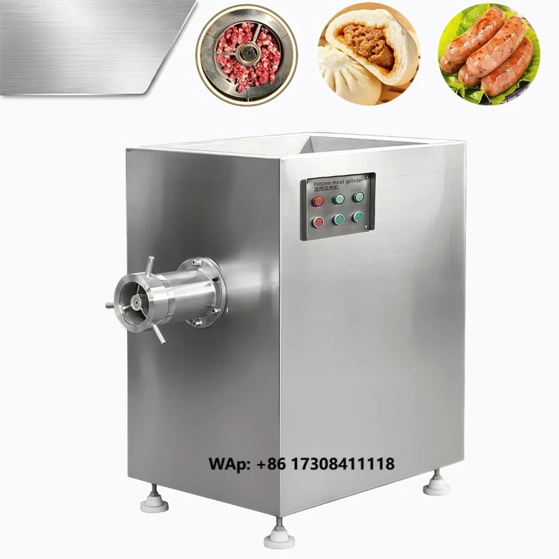 New Industrial Automatic Electric Frozen Meat Grinder Machine 5.5kW Three Phase for Beef Pork Chicken Fish Vegetable Mincing