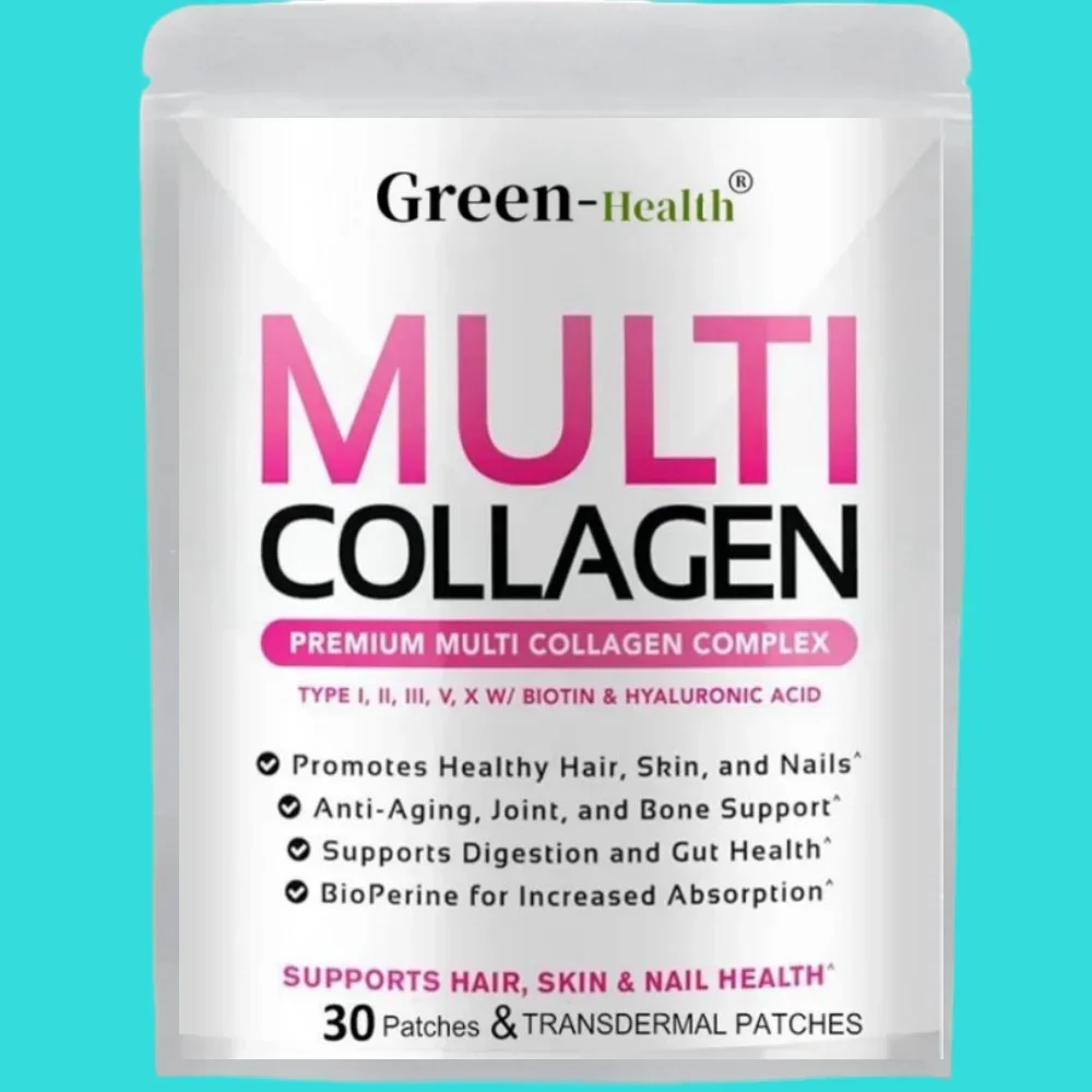 Multi Collagen Plus Transdermal Patches（30 Patches） With Biotin, Vitamin C For Women & Men Hair Growth Support Skin