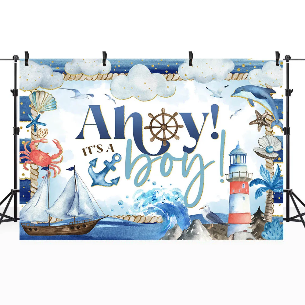 Mocsicka детский душ фон моряк навигация руль это мальчик Добро пожаловать декор для вечеринки синий фон для новорожденных реквизит для фотостудии