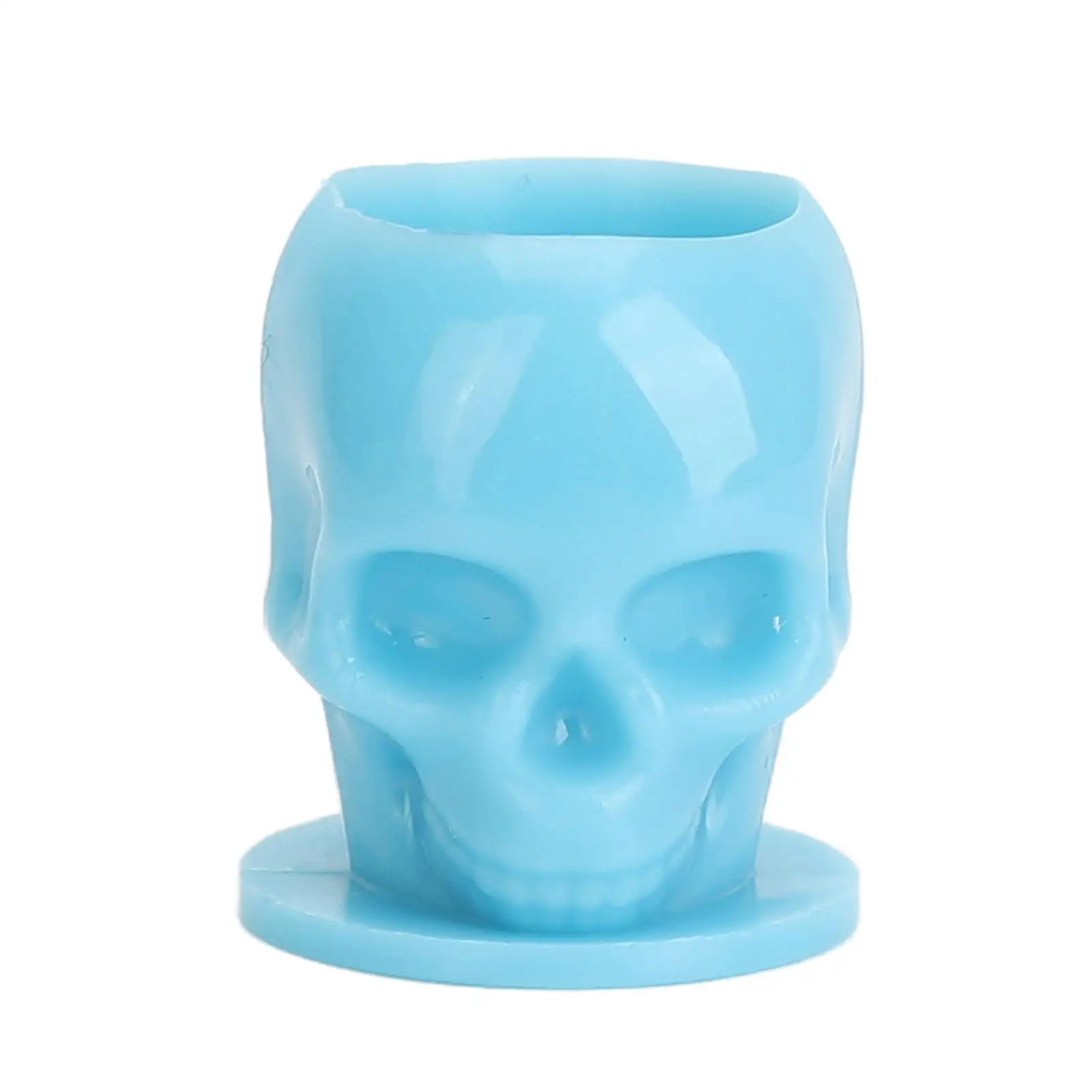 Skull Tattoo Ink Cups with Stable Bottom Holder - Prevents Falling Off - Safe 2cm Depth for Microblading