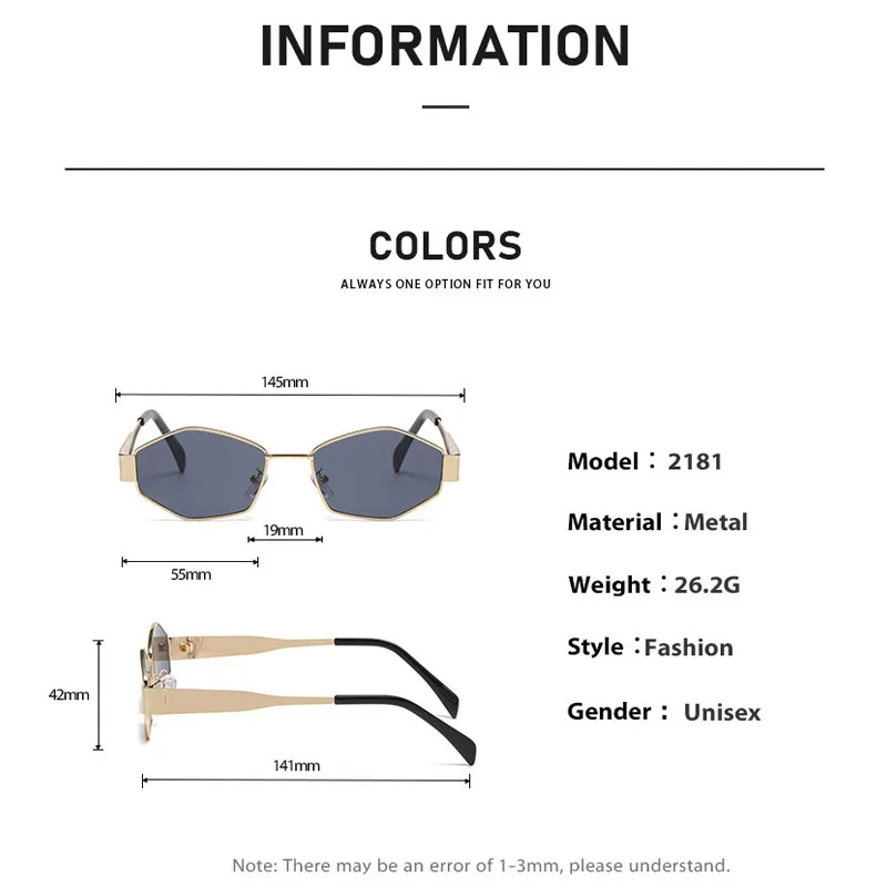 Vintage Fashion Sunglasses For Women High-end Metallic Rhombus Shape Street Photography Style Sunglasses 2181 gallery 5
