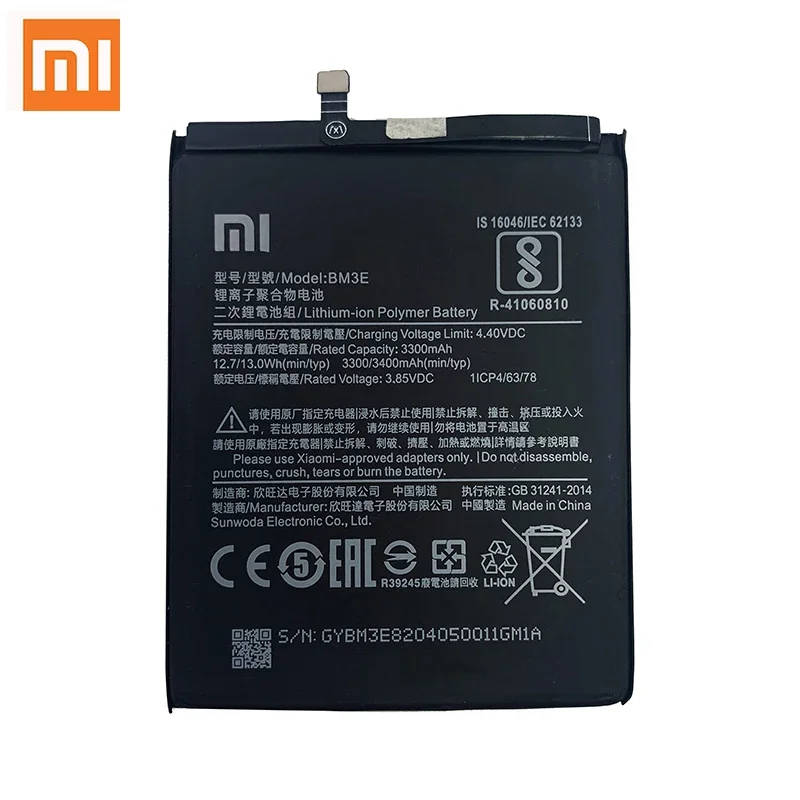 100% Original  Phone Battery BM3E For Xiaomi Xiaomi8 Mi 8 Mi8 M8 Real 3400mAh High Quality Batterie Bateria + Free Tools