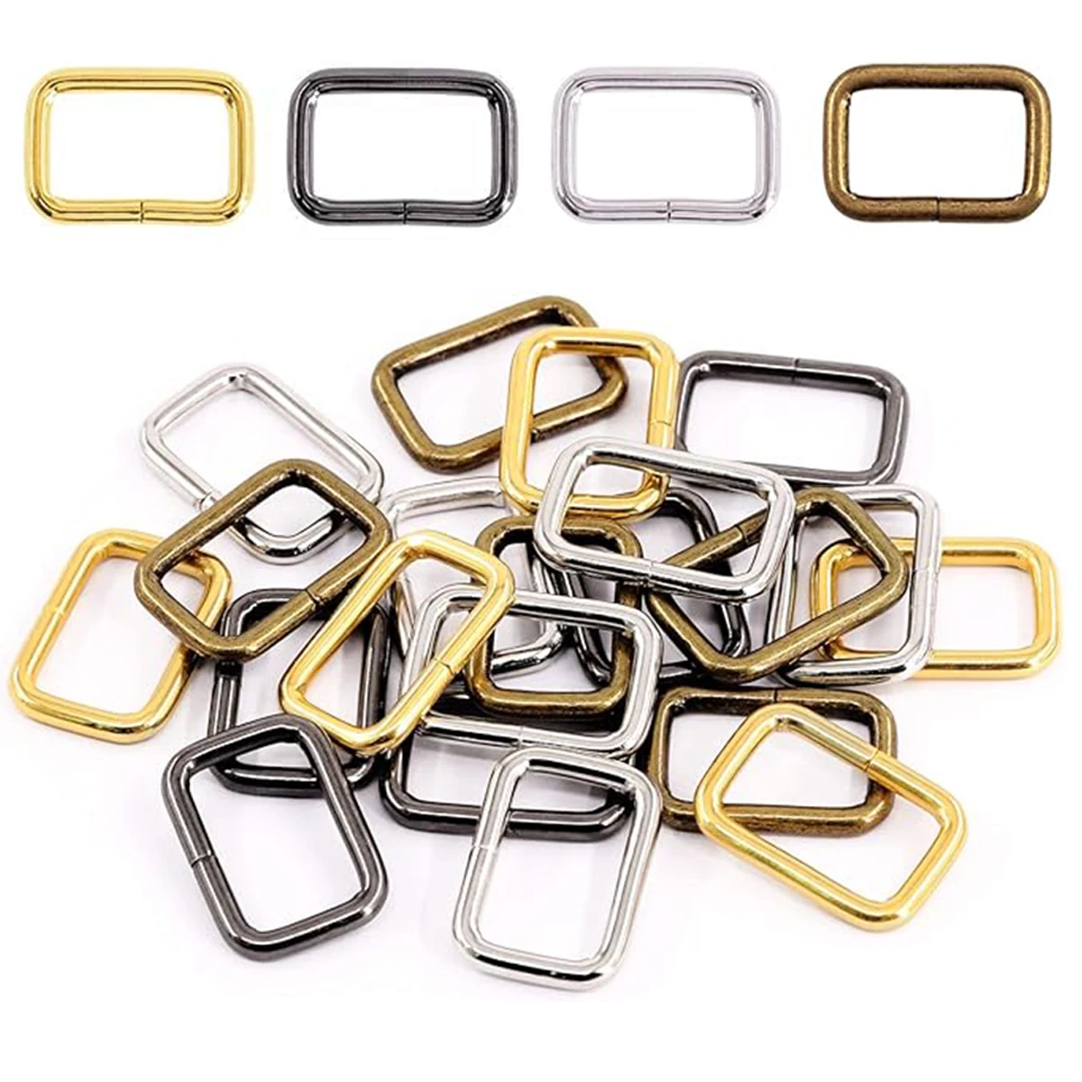 30 Pcs Heavy Duty Rectangle Ring, Webbing Belts Buckle Metal Rings For Belt Bags DIY Accessories Keychains Belts and Dog Leash