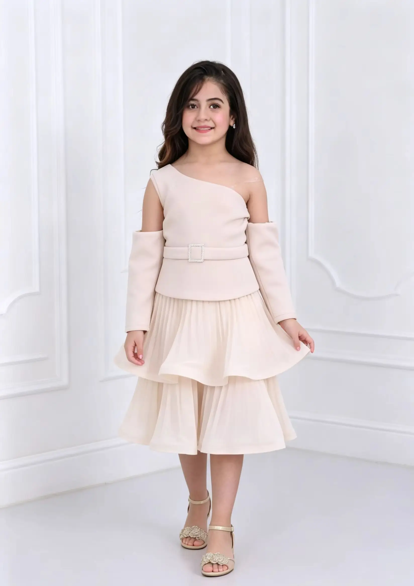 Vestido de niña de las flores personalizado para boda, de un solo hombro, para mamá e hija, largo hasta la rodilla, para fiesta de cumpleaños infantil, primera comunión, vestido de gala.