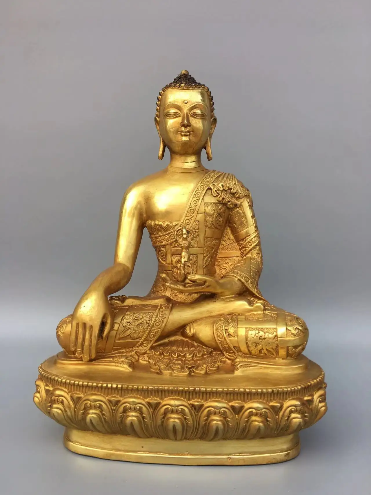 

Rare old Handmade copper Gautama Buddha statue,#41,Free shipping