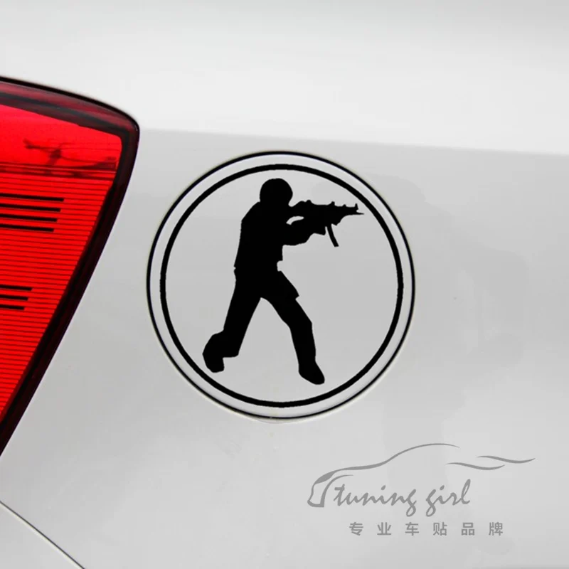 Car Stickers CS Go Counter Strike Reflective Decoration For Fuel Tank Cap Trunk Bumper Motorcycle Helmet Computer Laptop IPhone