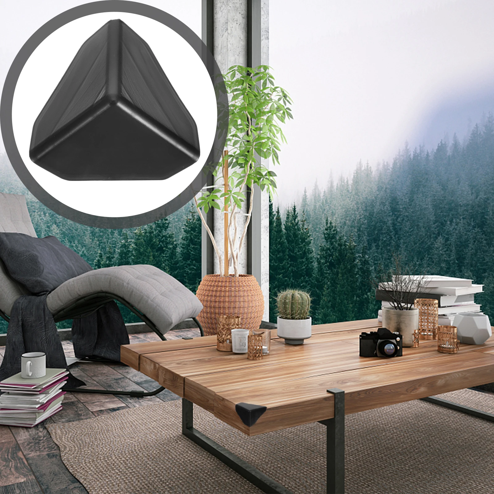 100 قطعة من واقيات الزوايا باللون الأسود الناعم لواقي الحواف للأطفال وكبار السن ووسادة طاولة المكتب الآمنة #2