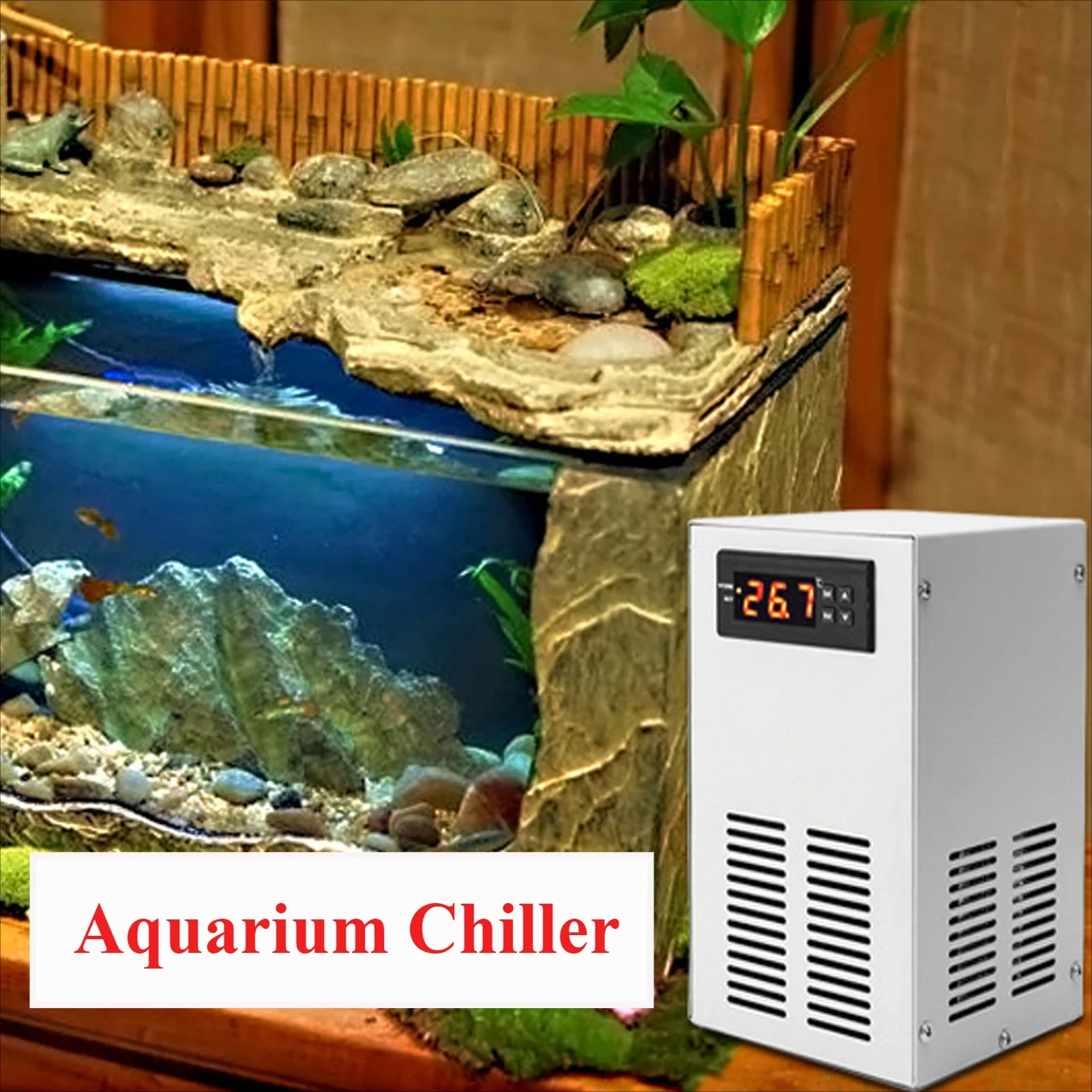 100‑240v Aquarium Chiller US Fish Tank Water Chiller Constant Temperature Cooling System Aquarium Water Cooling Silent Cooler