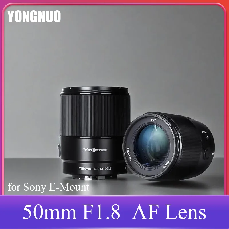 

YONGNUO YN50mm F1.8S Lens 50mm F1.8 Large Aperture Full Frame Auto Focus Standard Prime Lens Custom for Sony E-Mount Lens