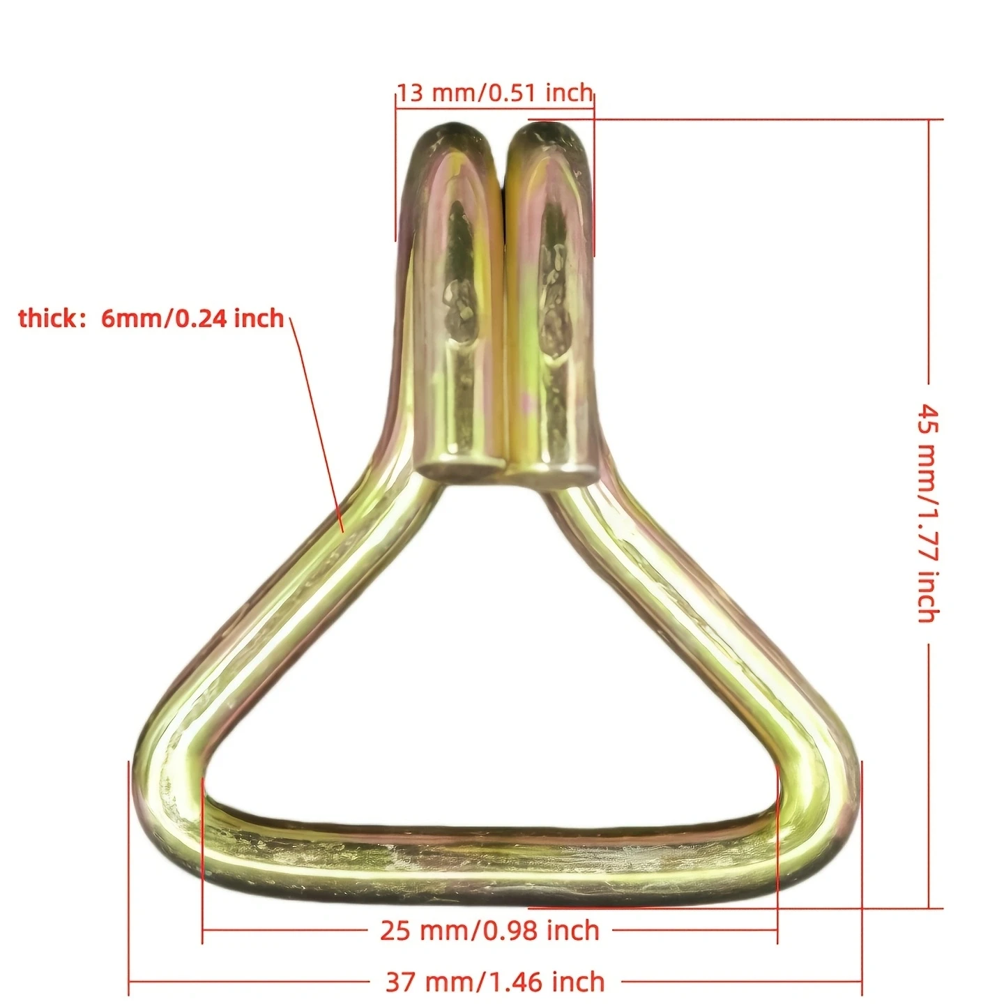 4X Thick Solid Double J Hooks in Triangular Ring Shape. Outdoor Equipment. Suitable for Use as a Fixing Hook When Camping.