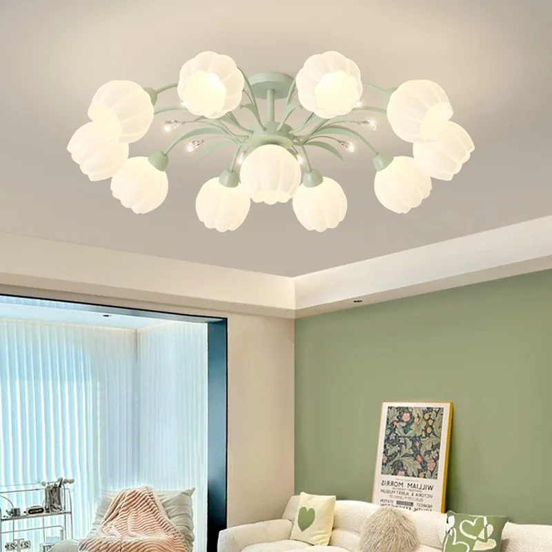 

Living room, main lamp, cream wind, light luxury, atmosphere, household Internet celebrity crystal, ceiling, lamp