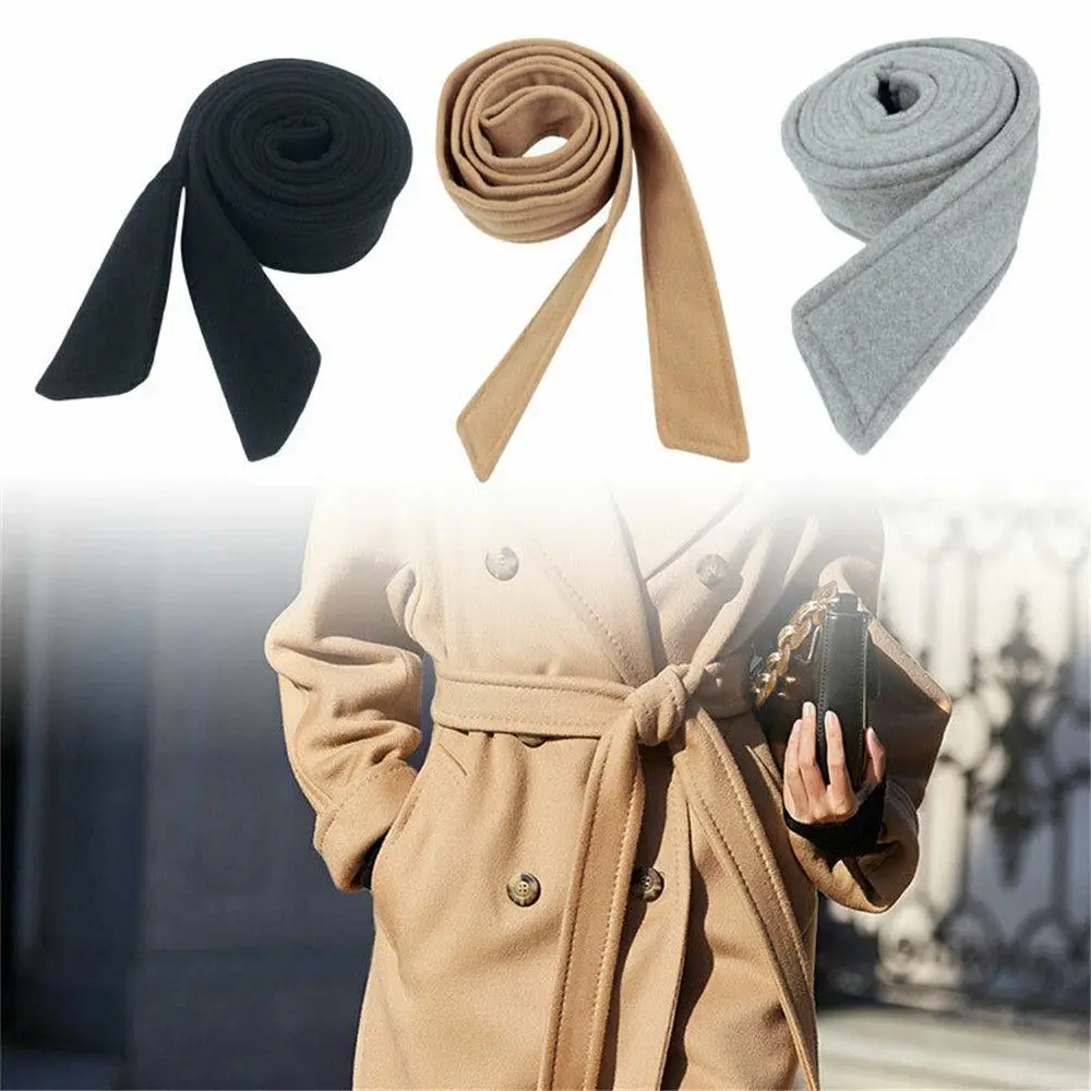 Fashion Faux Wool Belt Tie Woolen Sash Coat Belt Overcoat Jacket Sweater Unisex Tie 175cm*5cm