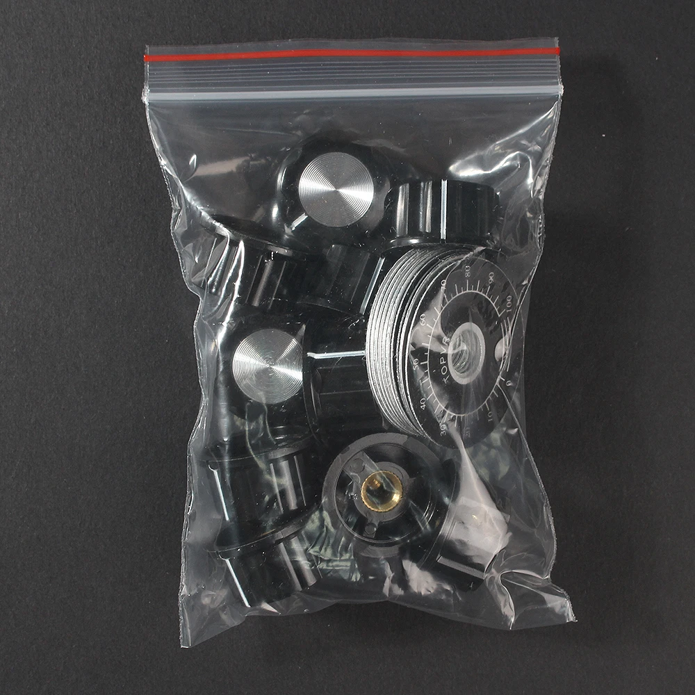 10 Set Potentiometer Knob Kit MF-A03 Dial Knob + MF-A03 Bakelite Knob with Scale Plate Sheet Scale Digital