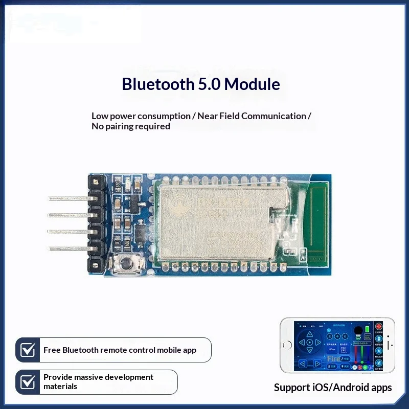 Bluetooth 5.0 Smart Car Module, APP Remote Control Wireless Serial Port Data & Transparent Transmission 5.1