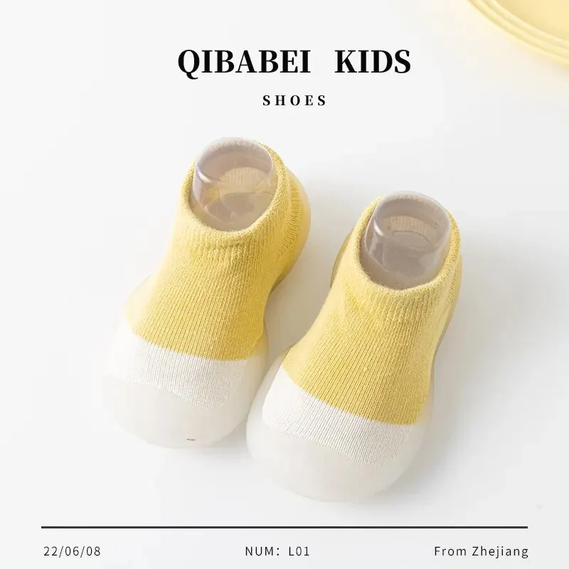 The New Korean Version of Fashion Is Cute Elastic Non-slip Soft Soles Without Foot 0-2 Years Old Boys and Girls Toddler Shoes