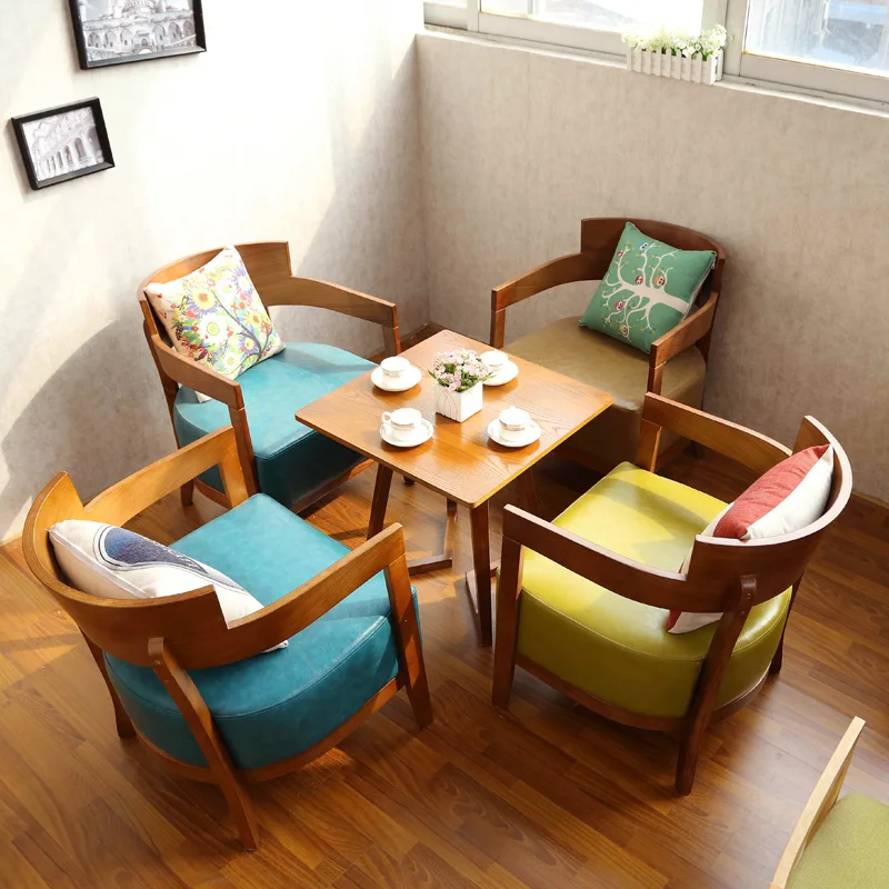 

Cafe dessert shop sofa coffee table milk tea shop sales department rest area to negotiate leisure book bar table