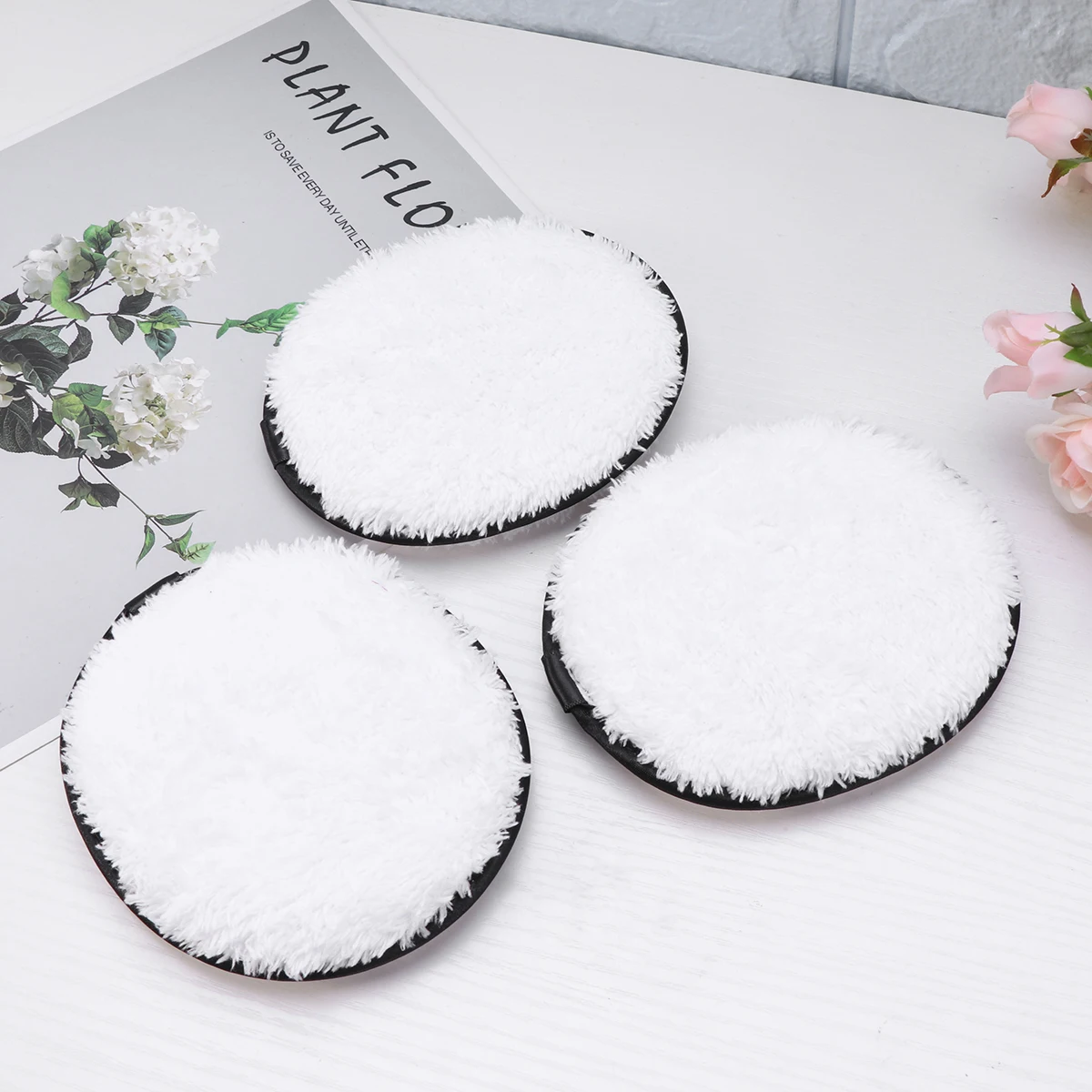 Serviette démaquillante en microfibre douce, tampons en tissu, nettoyage du visage, lingette lavable réutilisable, Mascara d'ombre à paupières naturelle, 3 pièces