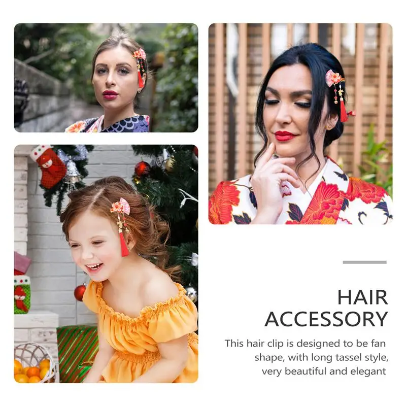 2pcs Japanese Style Tassel Hairpin Hair Accessories Cherry Blossom Tassel HeaddressExquisite Hair Clip Women Fashion Headdress