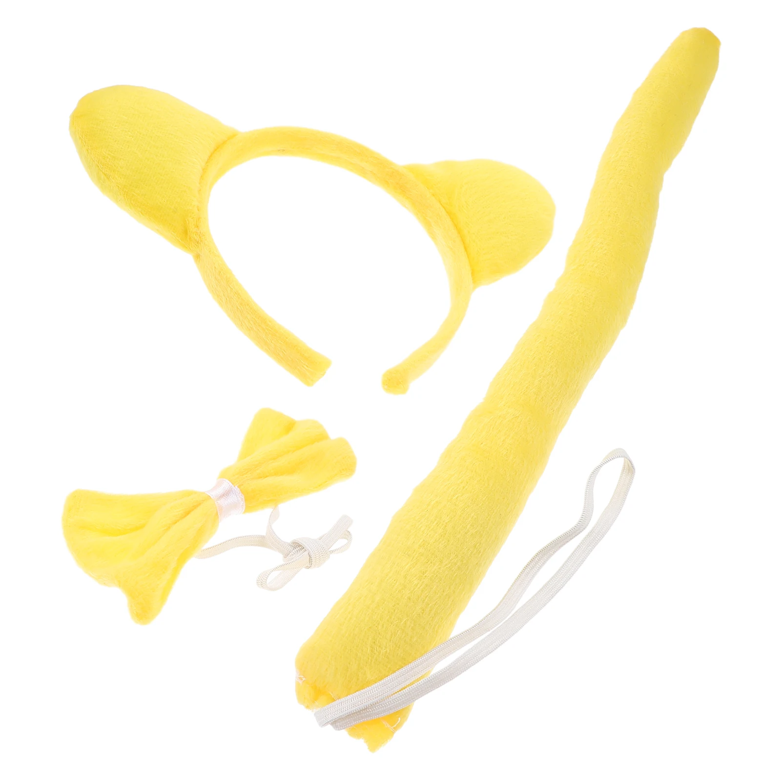 

Bear Ears Headb Tail Prop Set Animal Cosplay Accessories Yellow Party Supplies Toddler Costume Decorative Design Lightweight