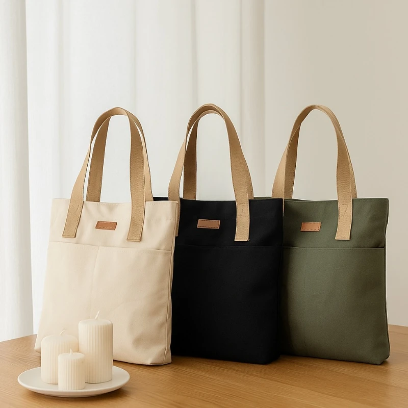 حقيبة ركاب من القماش ذات سعة كبيرة للنساء، حقيبة يد عملية متقدمة، حقيبة خيط خياطة نسائية مريحة