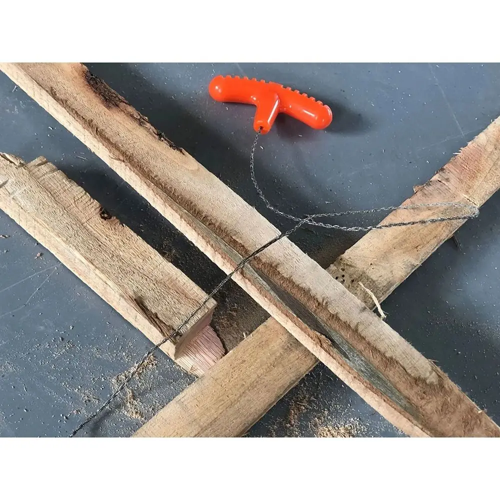 1Pcs Stainless Steel Wire Saw with Finger Handle Survive Tool Manual Chain Saws Portable Outdoor Camping Hiking Pocket Hand Saw