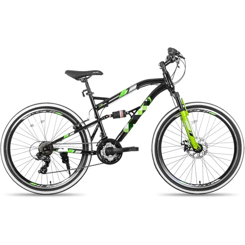 AQHILAND 26 Inch Adult Mountain Bike for  and ,Full-Suspension Mountain Bicycle,21 Speeds Drivetrain MTB