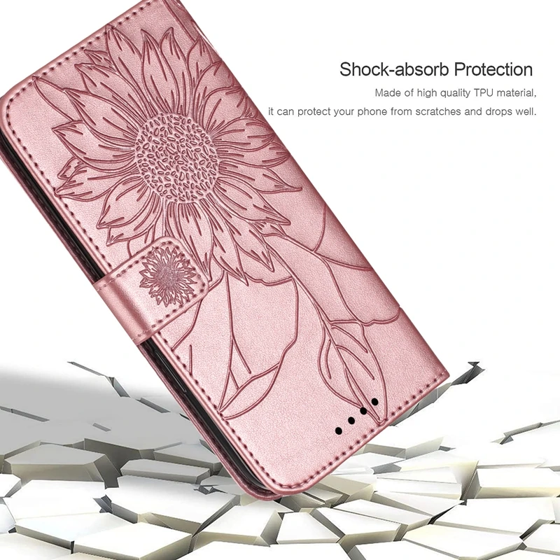 A05 A05S A15 Case on sFor Samsung Galaxy A05 A05s Case Sunflower Pattern Leather Wallet Cover For Samsung A15 5G A35 A55 Etui