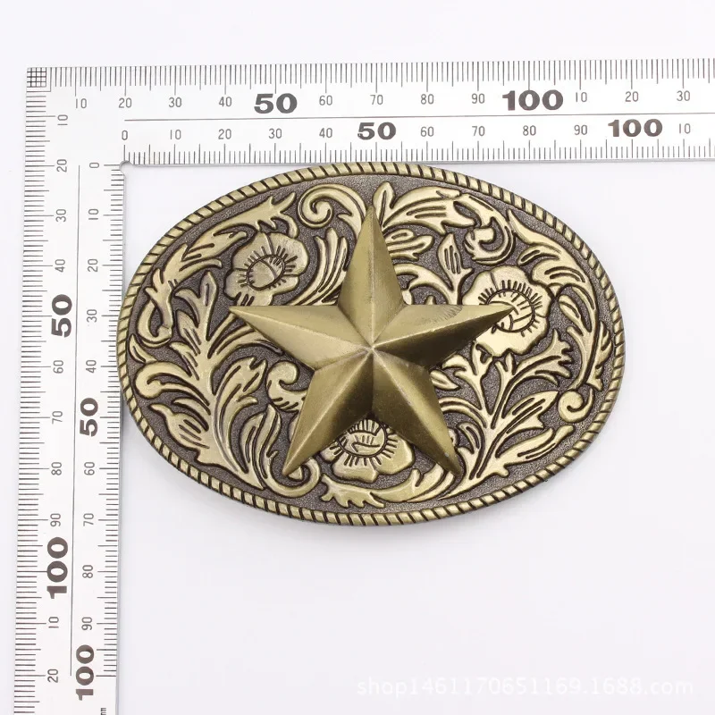 Chinese Style Arabesque Pattern Pentagram Belt Buckle A Fusion of Classical and Revolutionary Elements