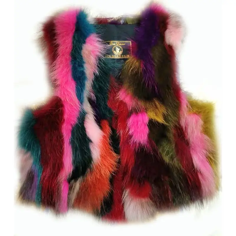 Gilet en fourrure naturelle pour femmes, gilet en vraie fourrure de raton laveur, veste en vraie fourrure de haute qualité, 100% vrai raton laveur