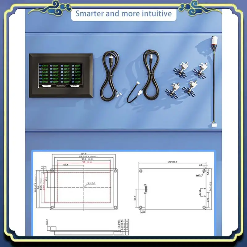 

Portable 3X BMS Accessory 4.3 Inch LCD Display Screen With Active Switch Monitor For JK Smart BMS
