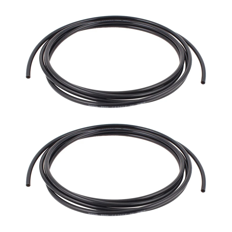 HOT SALE 2Pcs 6Mm X 4Mm Pneumatic Air Compressor PU Hose Pipe 3 Meters Black