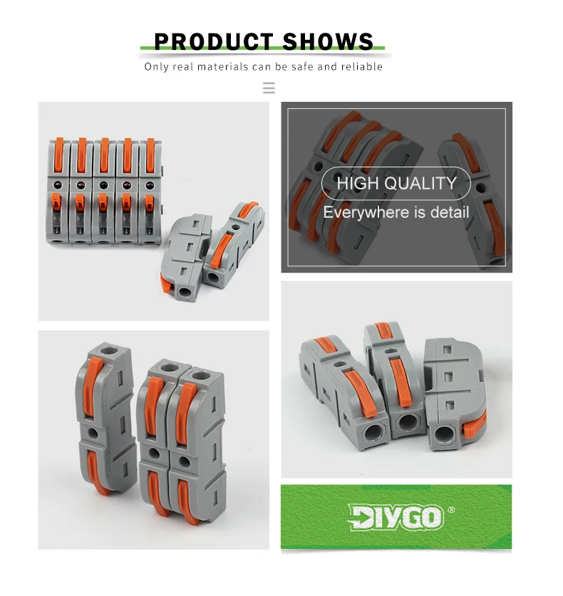 DIY GO Quick Splicing Multiplex Butt Wire Connector Compact Electrical Cable Terminal Block Home Wiring Connectors Junction Box – Detail 6