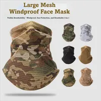Multi-Functional Large Mesh Holes Face Towel Breathable Stretchy Fabric Neck Gaiter Lightweight Sunshade Collar Outdoor Sports