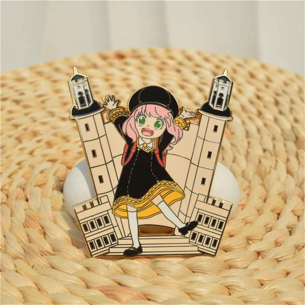 Anime SPY×FAMILY Anya Forger School Cosplay Costume Badge Pin Accessories Backpack Pendant Metal Brooch Gift