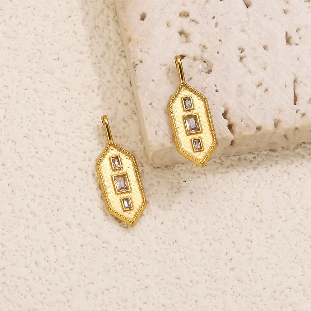 4pcs Stainless Steel Rhinestone Olive Shape Charms For Jewelry Bracelet Necklace Pendants DIY Gold Charms Connectors Charms