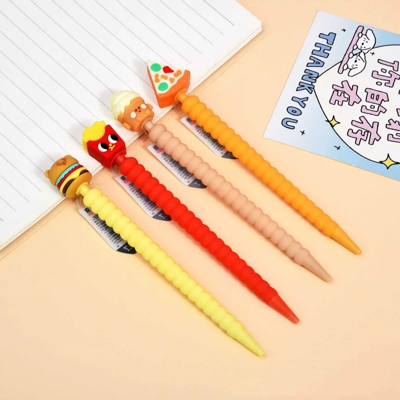 36pcs/lot Creative Hamburger Fries Pizza Mechanical Pencil Cute 0.5/0.7MM Drawing Writing Automatic Pen School Office Supplies