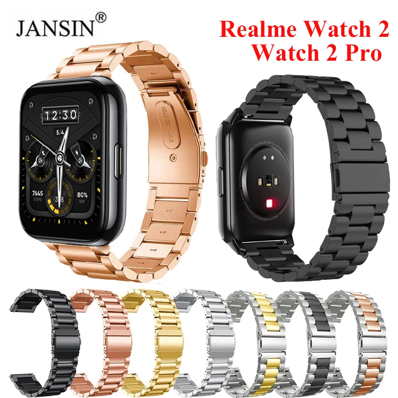 Watchband Strap For realme Watch 2 pro Smartwatch Stainless Steel Metal Strap For Realme Watch 2 2 Pro Bracelet Correa Wristband