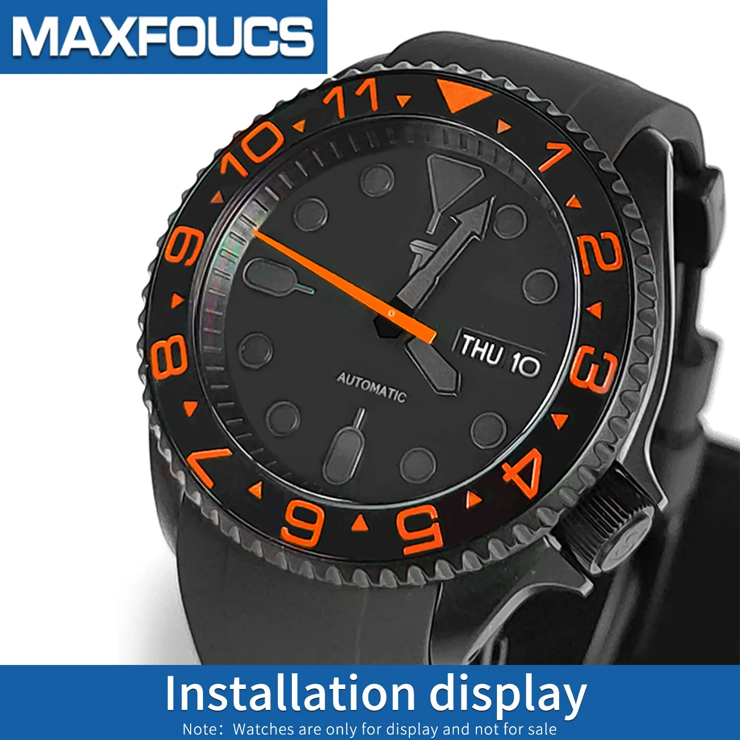 Schräge Keramik-Lünetteneinlage 38x30,6mm MOD SKX007 SKX Divers Passend für 31,5x30,5mm Kristallglas Schwarzes Uhrenzubehör – Detail 7