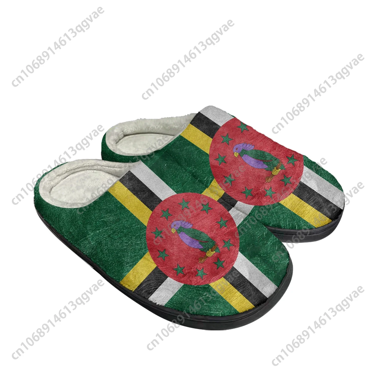 Commonwealth of Dominica Flag Home Cotton Custom Slippers Mens Womens Sandals Plush Bedroom Keep Warm Shoes Thermal Slipper