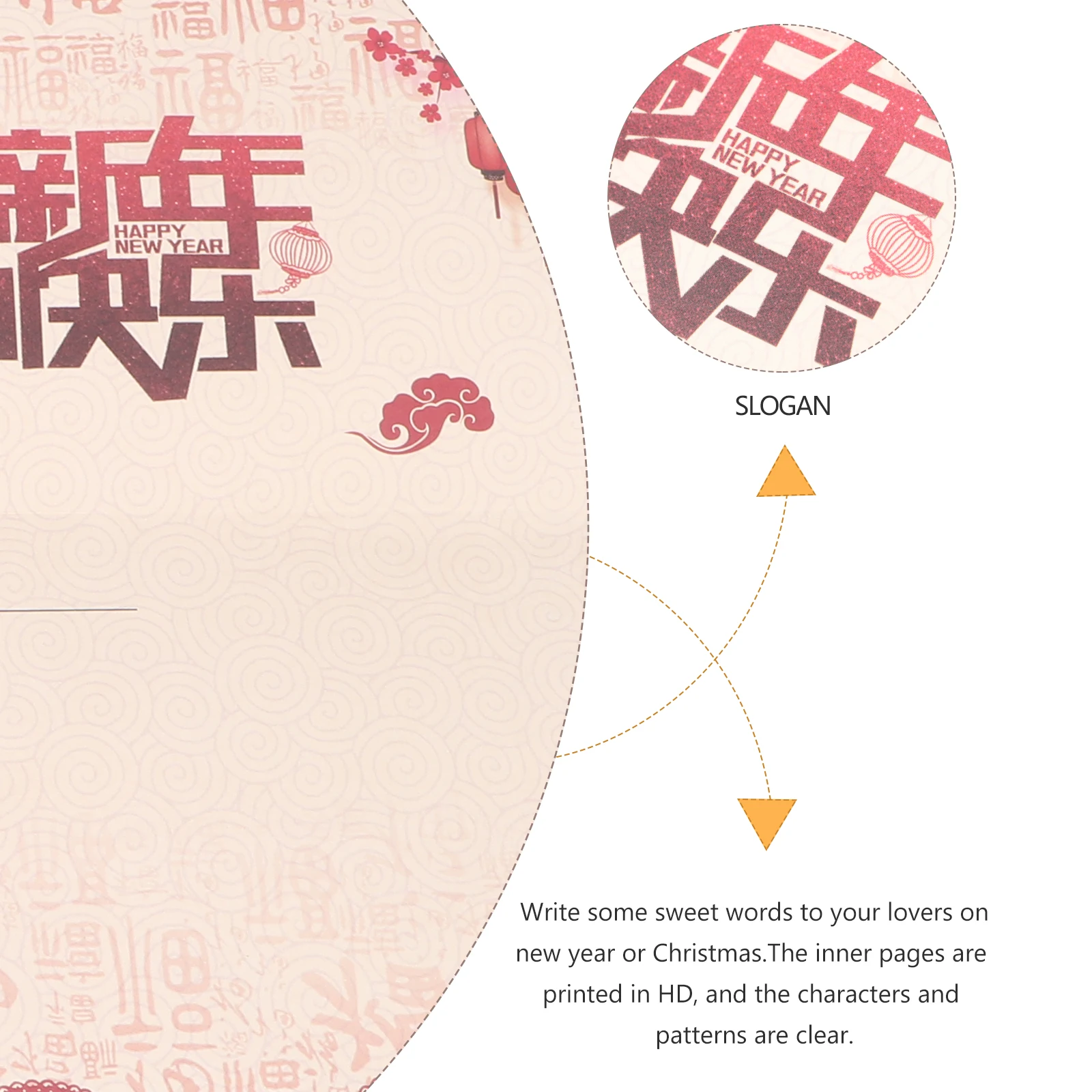 

4pcs New Year Greeting Cards Red Festival Winter Message Blank Staff Gifts Chinese Blessing Cards Perfect Decoration