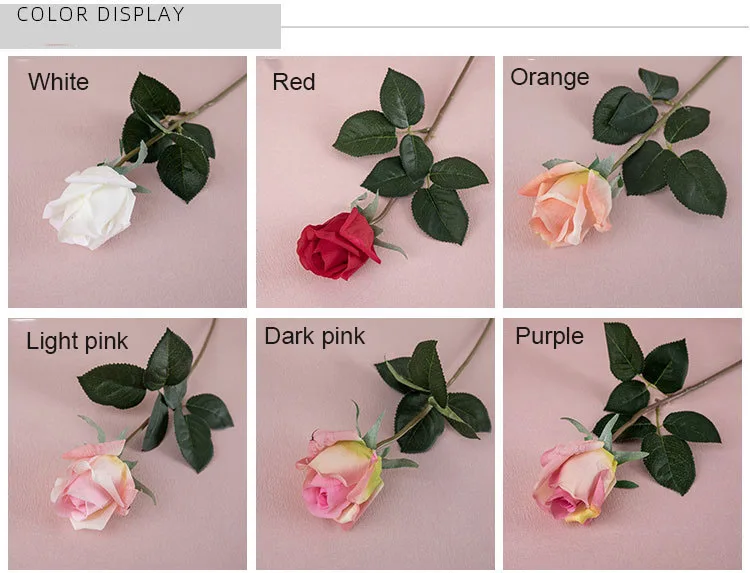 10 Stück Feuchtigkeitsspendende Rosenknospen Künstliche Blumen mit Echtem Touch für Heimdekoration, Party, Hochzeit, Brautstrauß – Detail 3
