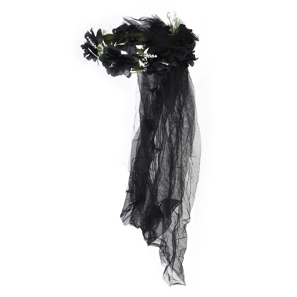 

Wedding Bridal Veil With Floral Wreath Artificial Rose Hairband Tulle Veil For Bride Elegant Hair Accessory Party Festival