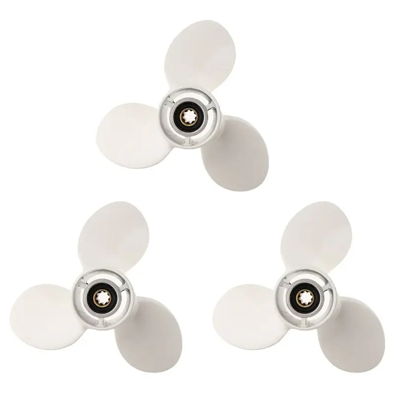 AB56-3X Propeller For 9.9Hp 15Hp 9 1/4 X10 Boat Aluminum Alloy Screw 3 Blade 8 Spline 63V-45952-10-EL