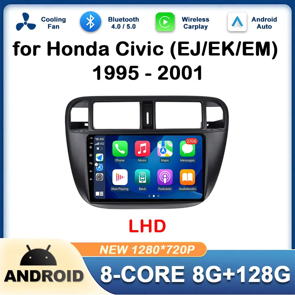 

DSP Stereo GPS Navigation for Honda Civic ( EJ/EK/EM ) 1995 1996 - 2001 Left Hand Drive Car Radio Audio Player Carplay Bluetooth
