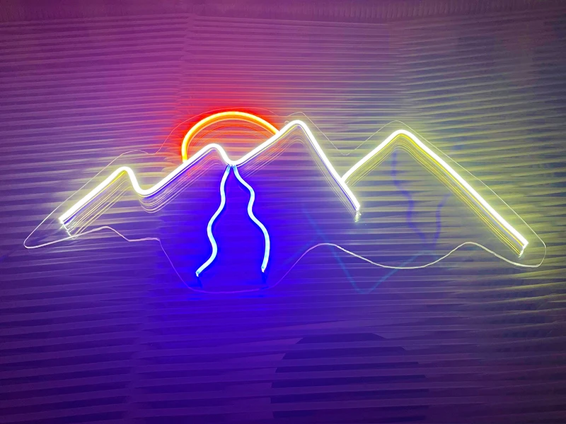 

Mountain Neon Sign for Wall Decor Neon Light Signs Mountain for Bedroom Dimmable Green Neon Sign for Office Home Man Cave Shop