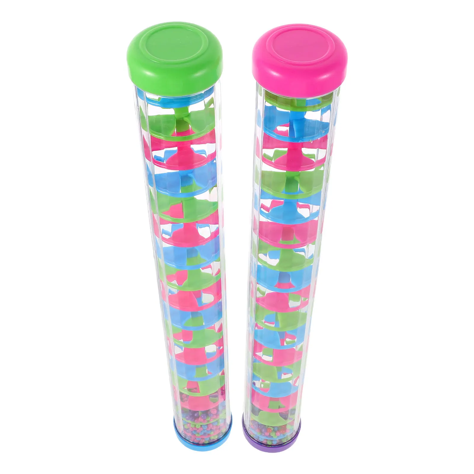 

2Pcs Rain Stick Spiral Plastic Percussion Instrument for Baby Toddler Musical Sensory Play Rain Sound Maker Cognitive