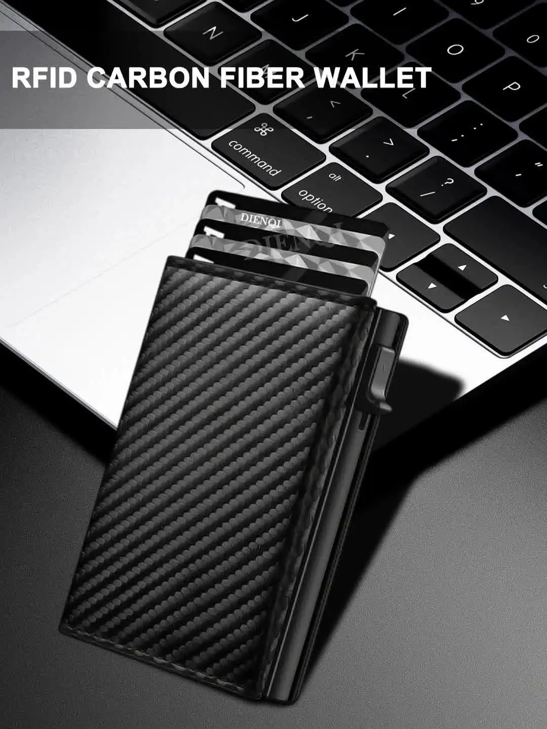 Rfid porte-carte de crédit sac d'argent de luxe en Fiber de carbone ID porte-carte bancaire porte-monnaie portefeuille minimaliste pour hommes Carteira Masculina
