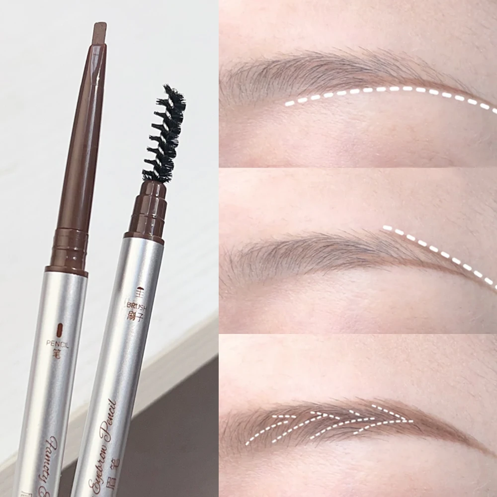 EyebloguPen-Crayon de maquillage imperméable à l'eau, stylo à double tête avec brosse, résistant à la transpiration, durable, ne fleurit pas, stylo à teinte pour les sourcils, cosmétique, 256