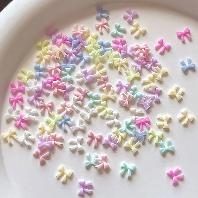 

Little Resin Bow Tie Bowknot Sweet Colorful Ribbon Charms Nail Art Decorations Manicure Tool Accessories Cheap Wholesale Jewelry